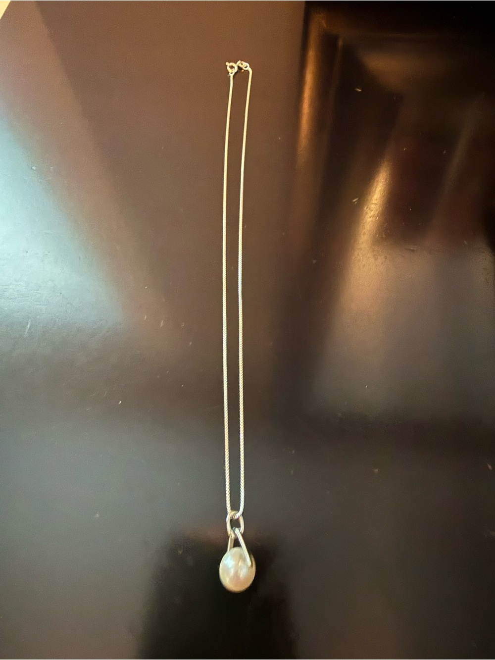 Classic Silver Pearl Drop Necklace - Timeless Elegance